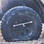 Flat tire on off road vheicle