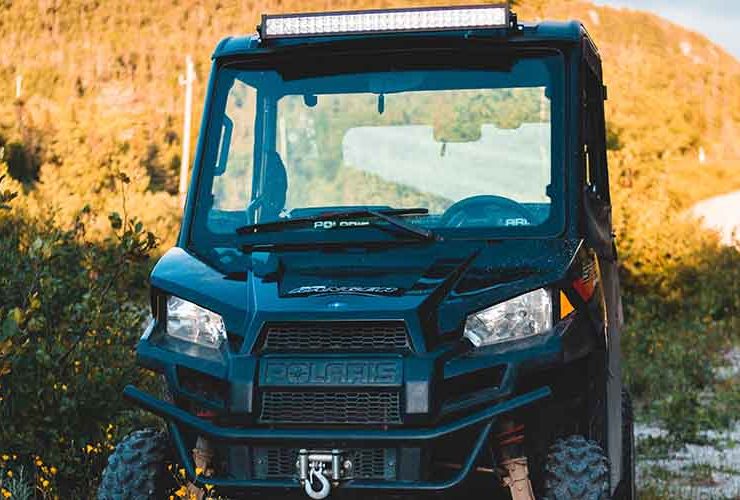 Led light bar roof mounted on a Polaris Ranger 570 UTV
