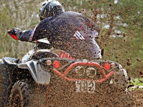 ATV riding in mud