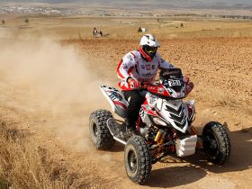 Yamaha Raptor 700 ATV on the trails of Baja Aragon