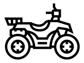 Illustration of ATV with bolt pattern