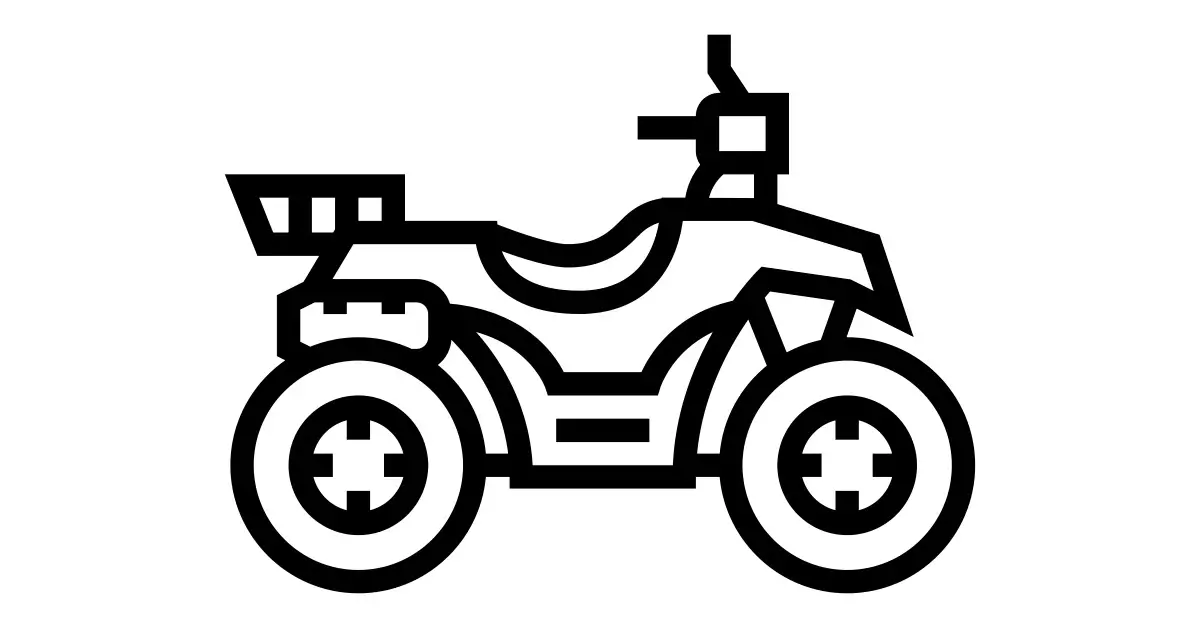 Illustration of ATV with bolt pattern